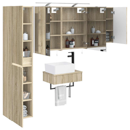 Set di mobili per il bagno 5 pz Rovere Sonoma | homemem39
