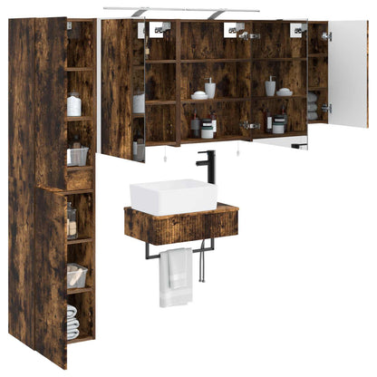 Set di mobili per il bagno 5 pz Rovere Fumo | homemem39