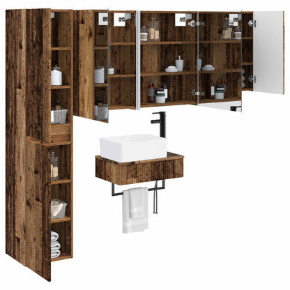 Set di mobili per il bagno 5 pz Legno antico | homemem39