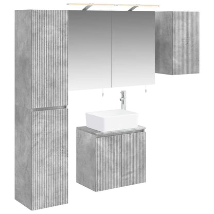 Set di Armadi da Bagno 5 pz Grigio Cemento Legno ingegnerizzato | homemem39