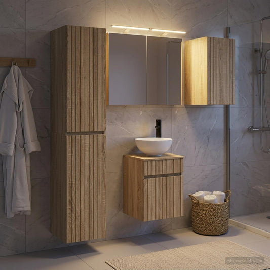 Set di Armadi da Bagno 5 pz Rovere Sonoma Legno ingegnerizzato