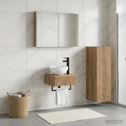 Set di Armadi da Bagno 4 pz Rovere Artigianale