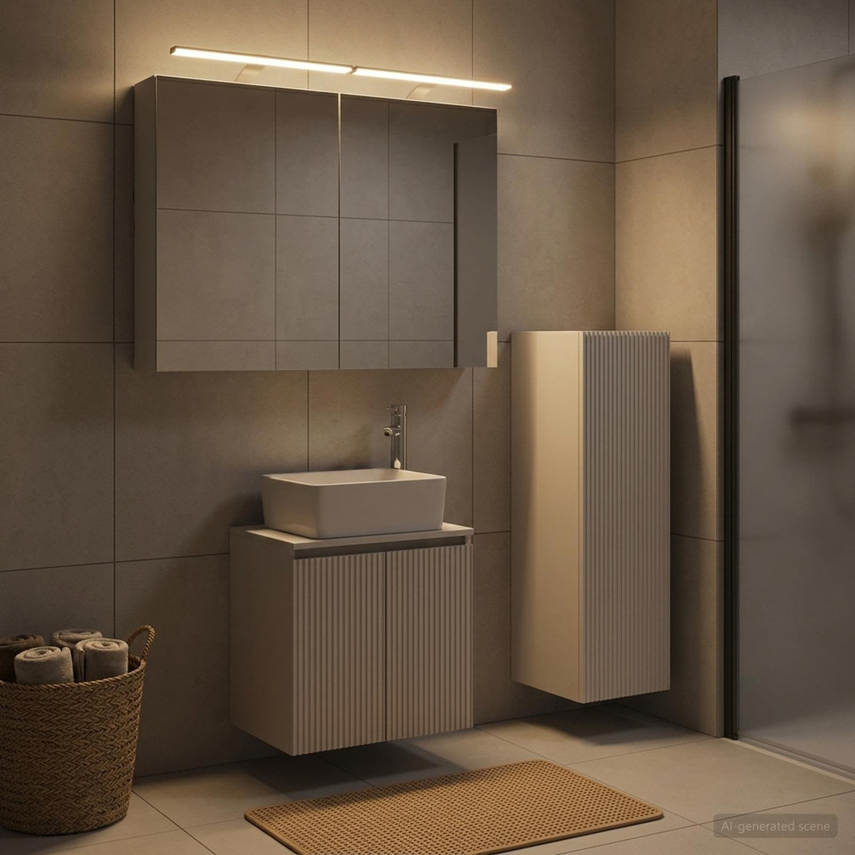 Set di mobili per il bagno 4 pz Bianco