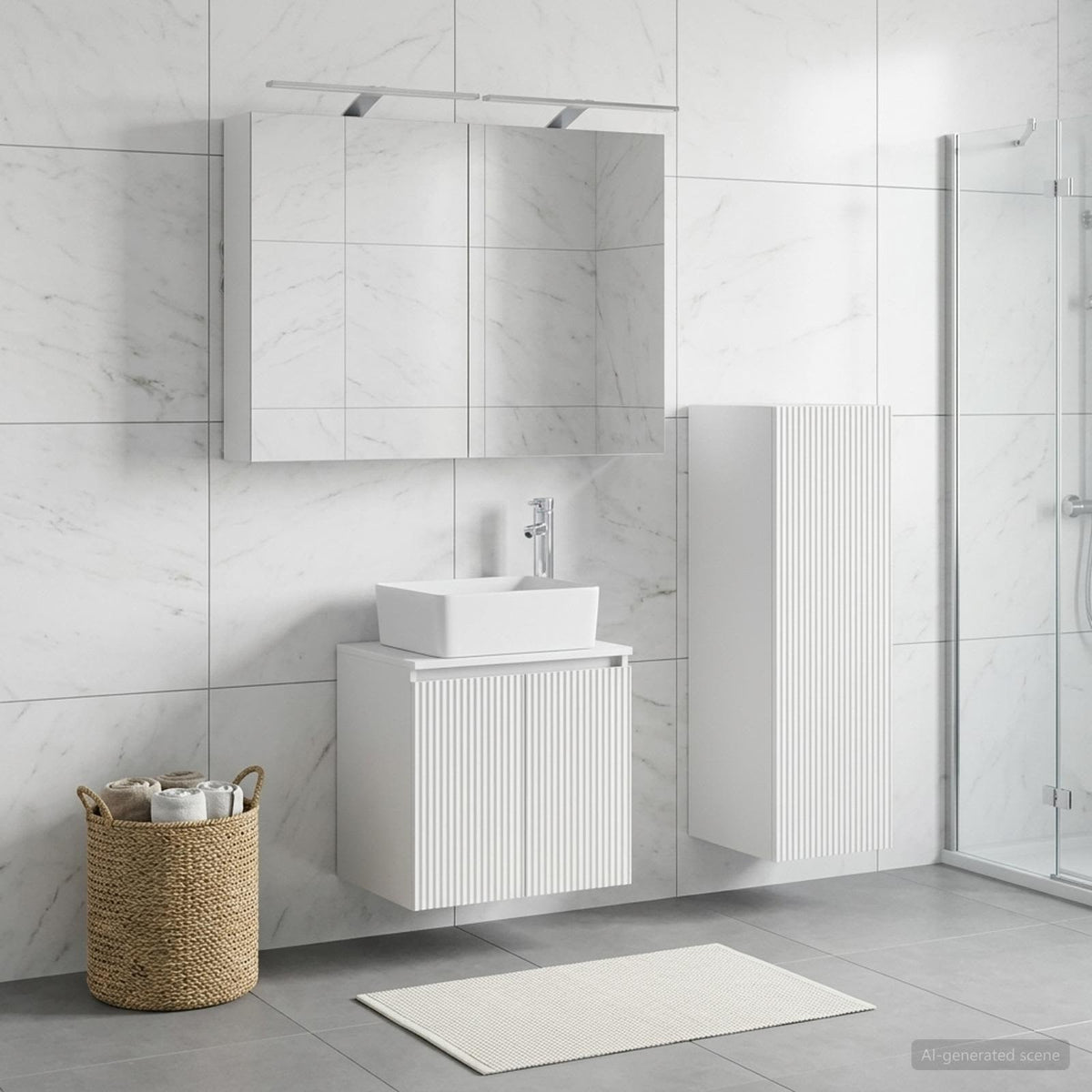 Set di mobili per il bagno 4 pz Bianco