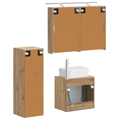 Set di mobili per il bagno 4 pz Rovere Artigianale | homemem39