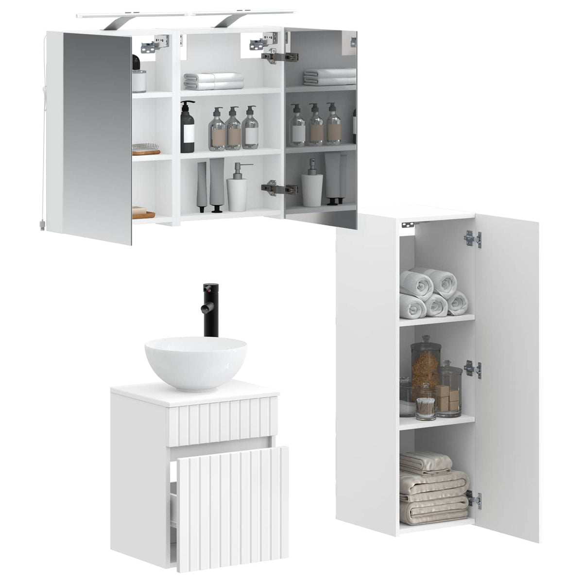 Set di mobili per il bagno 4 pz Bianco