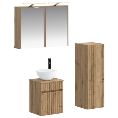 Set di mobili per il bagno 4 pz Rovere Artigianale | homemem39