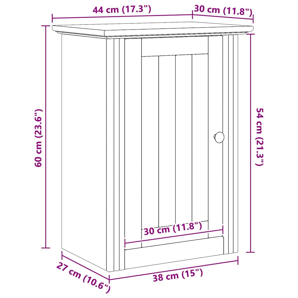 Armadio da bagno a muro BODO Marrone miele 44 x 30 x 60 cm | homemem39