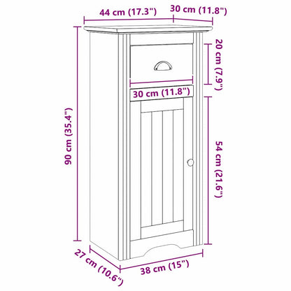 Mobile da Bagno con cassetto BODO Marrone miele 44 x 30 x 90 cm | homemem39