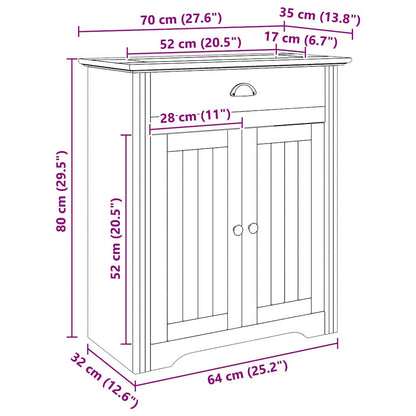 Mobile da Bagno con porta BODO Marrone miele 70 x 35 x 80 cm | homemem39