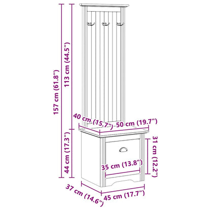 Armadio per corridoio BODO Marrone miele 50 x 40 x 156,7 cm | homemem39