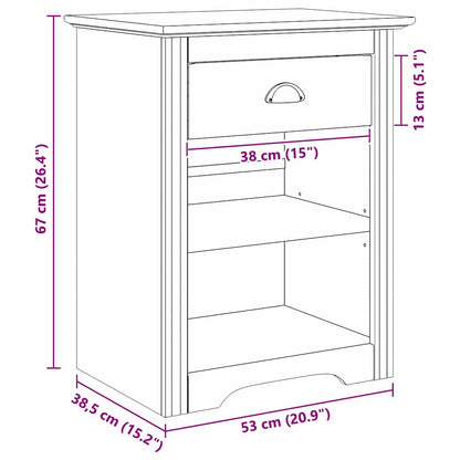 Armadio da Notte BODO Marrone miele 53 x 38,5 x 67 cm | homemem39