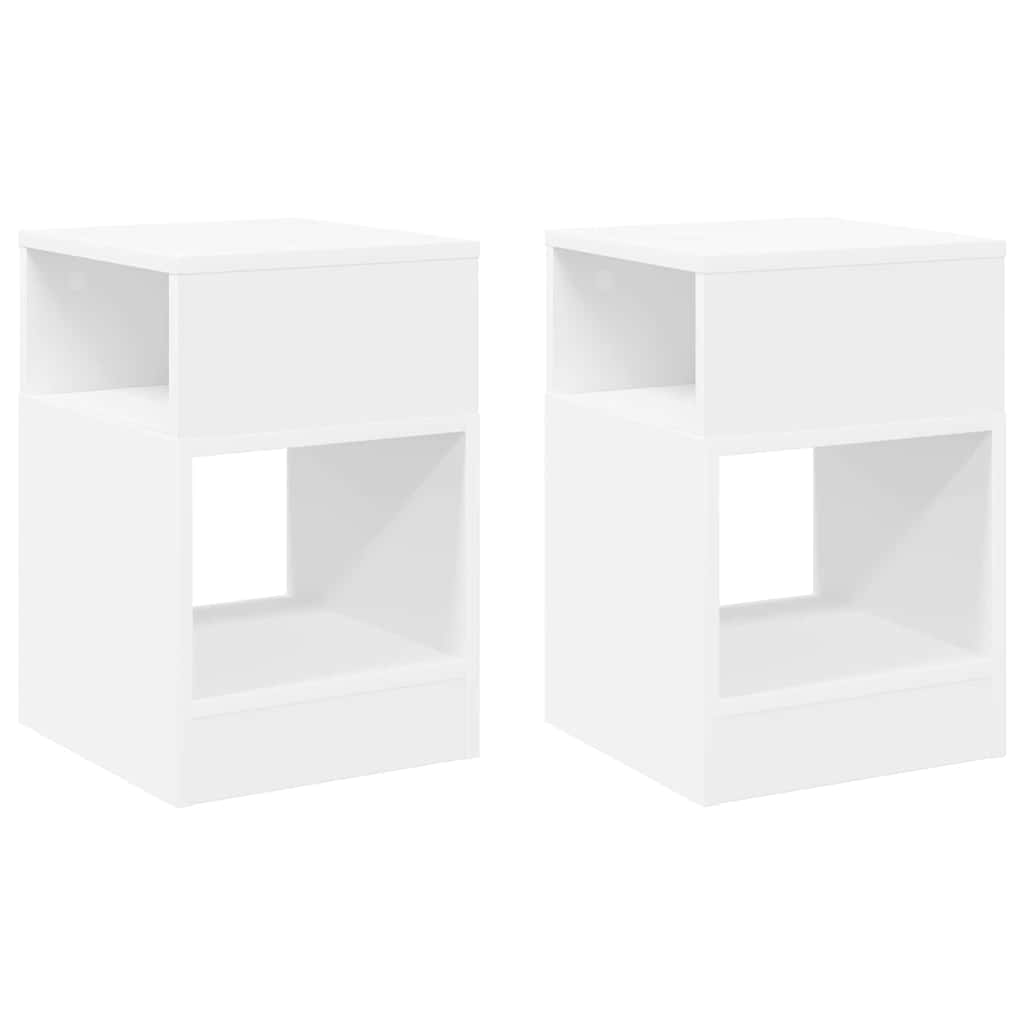 Tavolino 2 pcs Bianco 30,5 x 30 x 45 cm Legno multistrato | homemem39