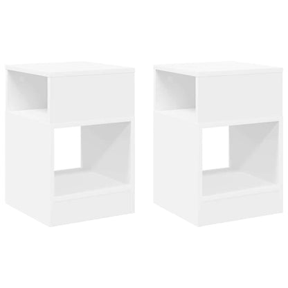 Tavolino 2 pcs Bianco 30,5 x 30 x 45 cm Legno multistrato | homemem39