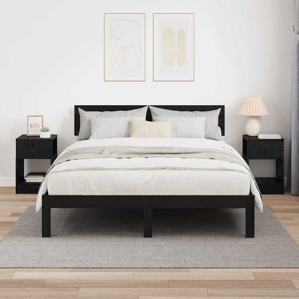 Tavolino 2 pcs Rovere Nero 30,5 x 30 x 45 cm Legno multistrato | homemem39