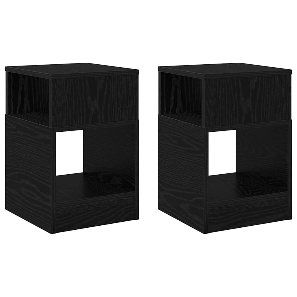Tavolino 2 pcs Rovere Nero 30,5 x 30 x 45 cm Legno multistrato | homemem39