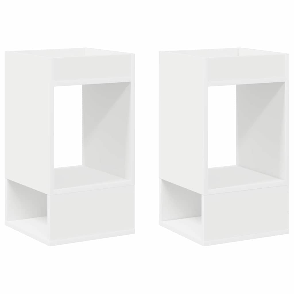Tavolino 2 pcs Bianco 30 x 30 x 56 cm Legno multistrato | homemem39