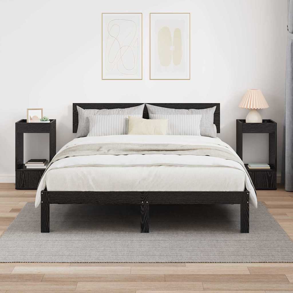 Tavolino 2 pcs Rovere Nero 30 x 30 x 56 cm Legno multistrato | homemem39