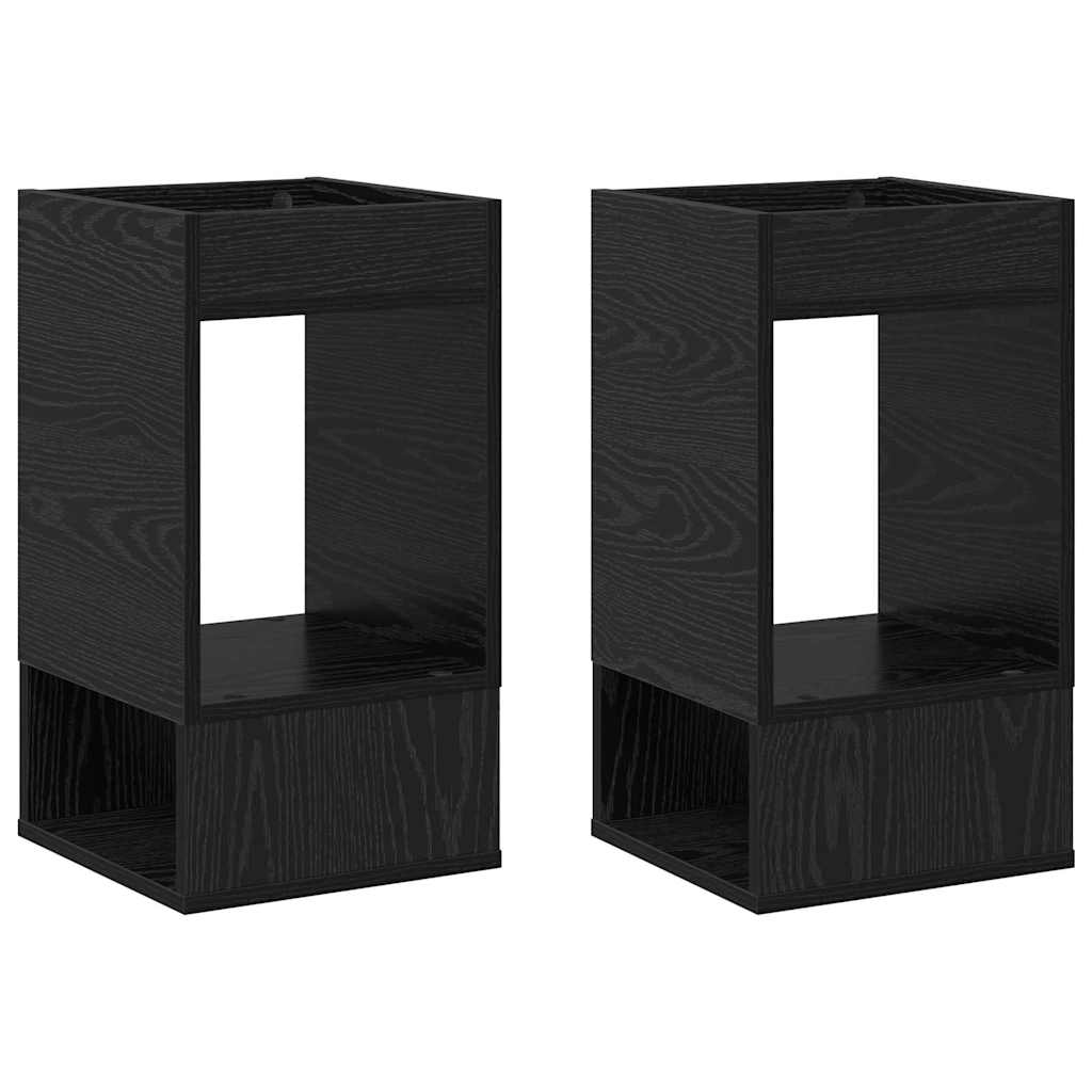 Tavolino 2 pcs Rovere Nero 30 x 30 x 56 cm Legno multistrato | homemem39