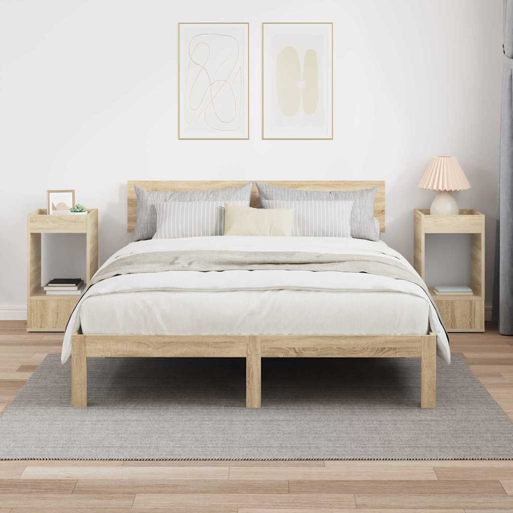 Tavolino 2 pcs Rovere Sonoma 30 x 30 x 56 cm Legno multistrato