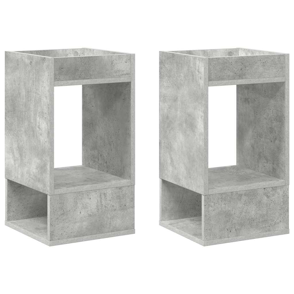 Tavolino 2 pcs Grigio cemento 30 x 30 x 56 cm Legno multistrato | homemem39