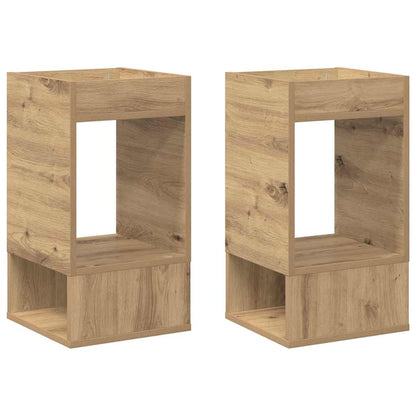 Tavolino 2 pz Rovere artigianale 30 x 30 x 56 cm
