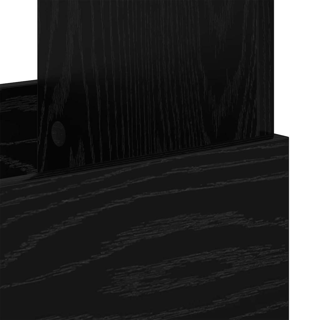 Scaffale per riviste Rovere Nero 102 x 30 x 45 cm