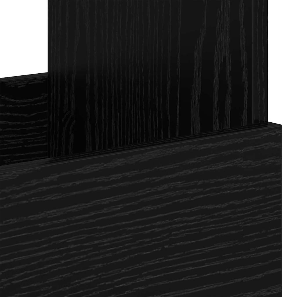 Scaffale per riviste Rovere Nero 68,5 x 30 x 45 cm | homemem39
