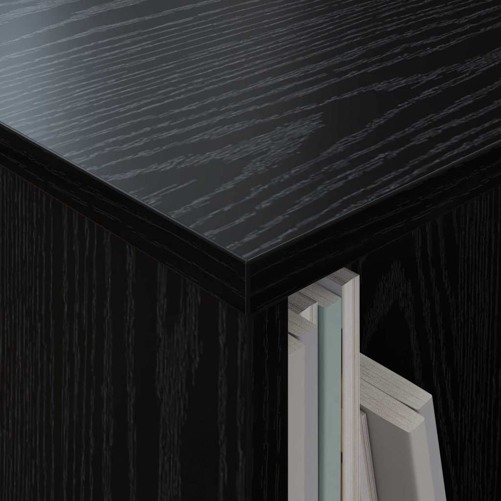 Scaffale per riviste Rovere Nero 68,5 x 30 x 45 cm