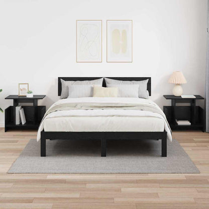 Supporto TV 2 pcs Rovere Nero 50 x 35 x 45 cm Legno multistrato