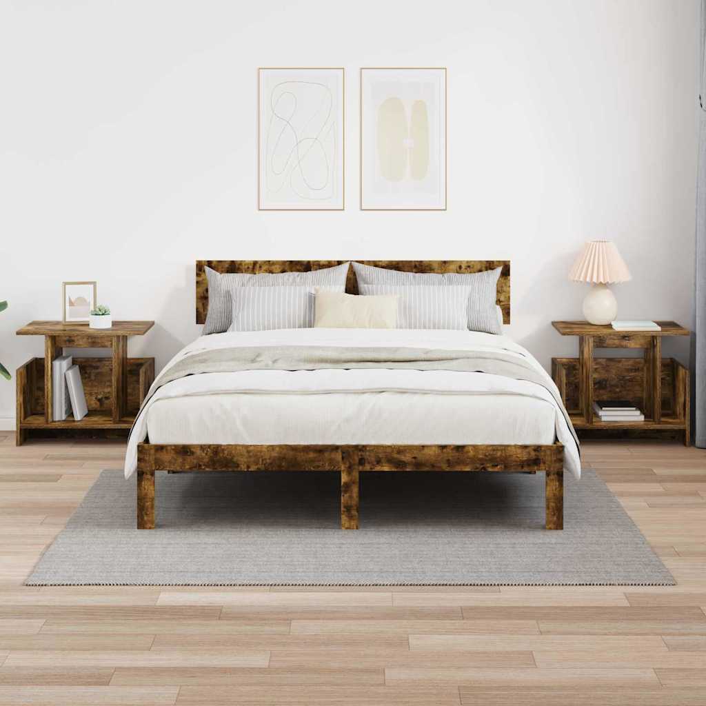 Supporto TV 2 pcs Rovere fumé 50 x 35 x 45 cm Legno multistrato