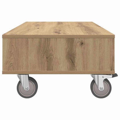 Tavolino con Ruote Rovere artigianale 90 x 50 x 30 cm