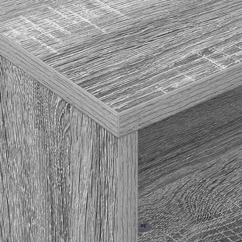 Tavolino con Ruote Grigio Sonoma 50 x 50 x 30 cm