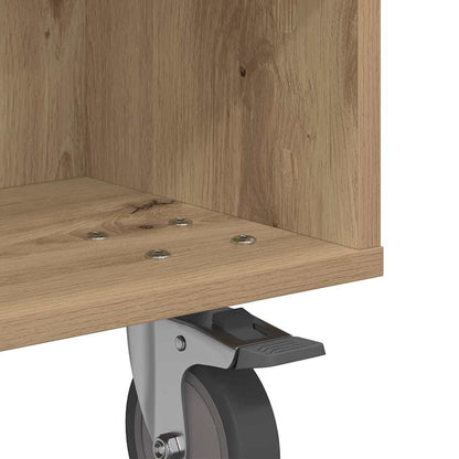 Tavolino con Ruote Rovere artigianale 50 x 50 x 30 cm