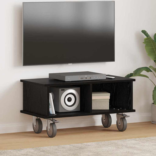 Supporto TV Rovere Nero 68,5 x 35 x 35 cm Legno multistrato