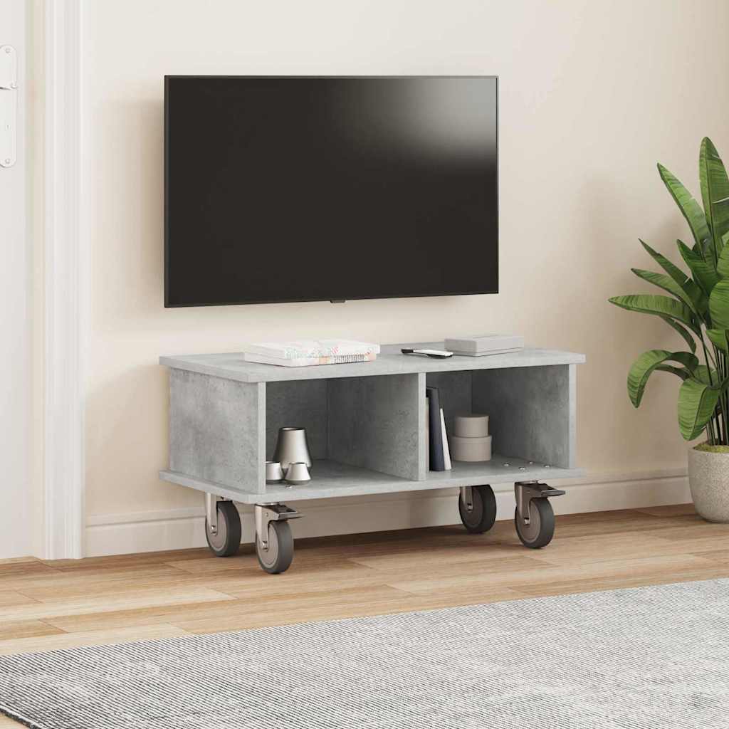 Supporto TV Grigio cemento 68,5 x 35 x 35 cm Legno multistrato