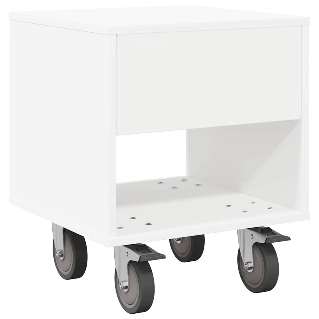 Comodino Bianco 40,5 x 40 x 48 cm Legno multistrato