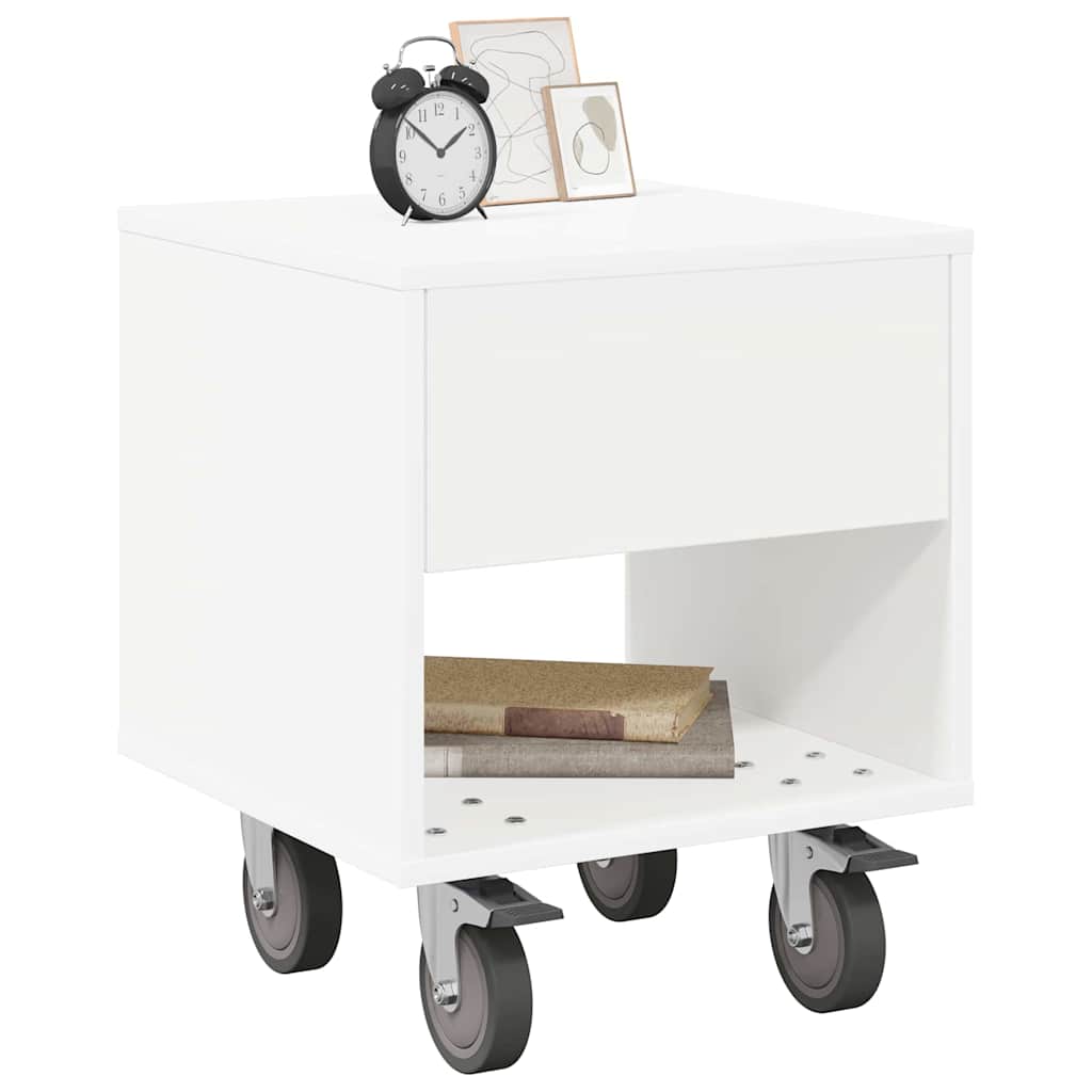Comodino Bianco 40,5 x 40 x 48 cm Legno multistrato
