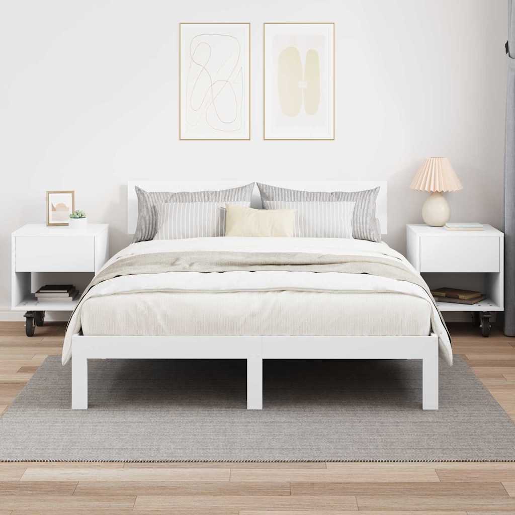Comodino 2 pcs Bianco 40,5 x 40 x 48 cm Legno multistrato | homemem39