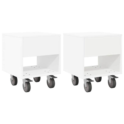 Comodino 2 pcs Bianco 40,5 x 40 x 48 cm Legno multistrato | homemem39