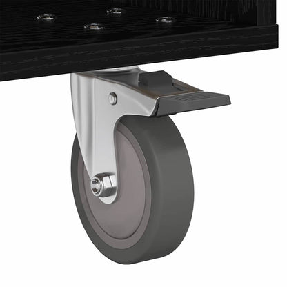 Comodino Rovere Nero 40,5 x 40 x 48 cm Legno ingegnerizzato