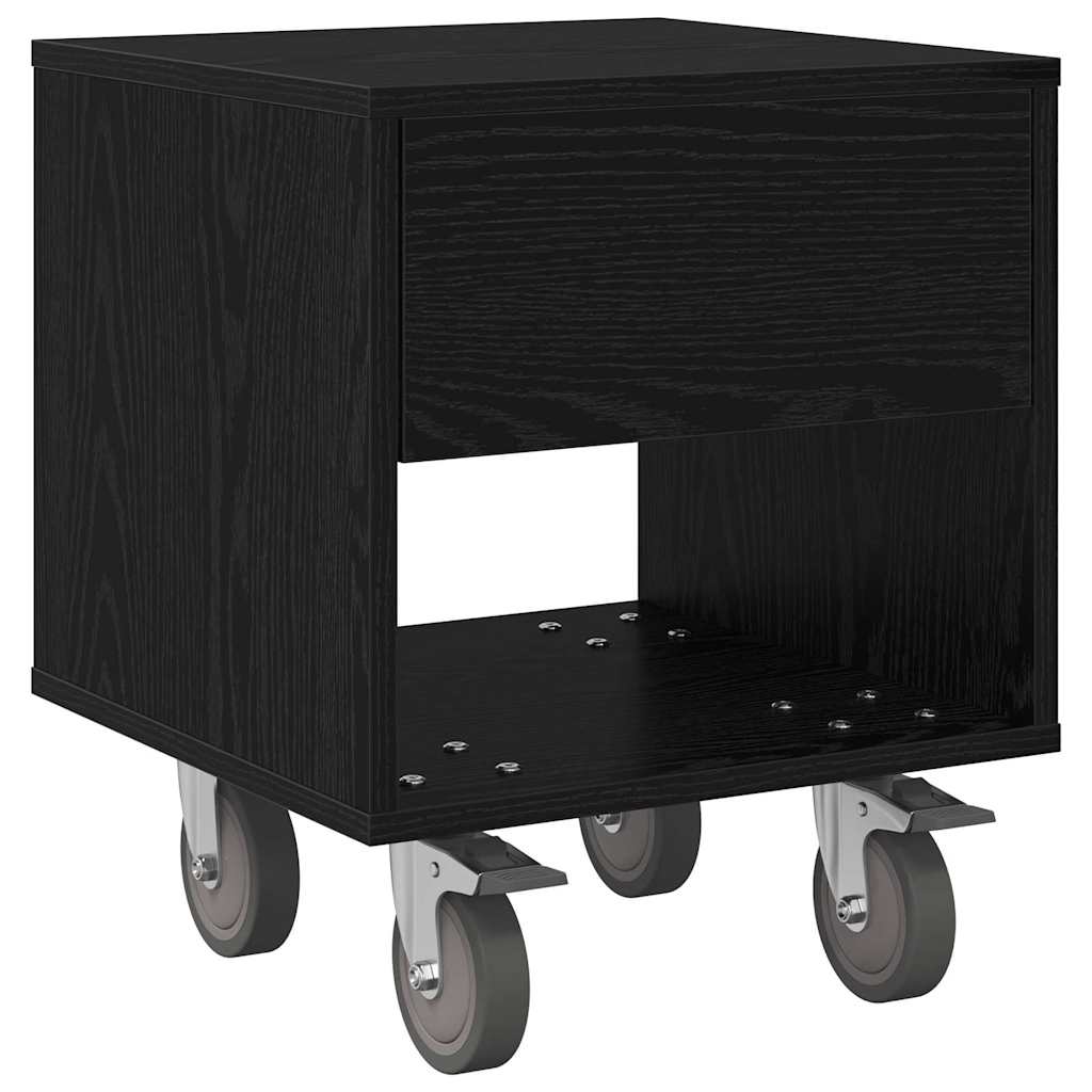 Comodino Rovere Nero 40,5 x 40 x 48 cm Legno multistrato | homemem39