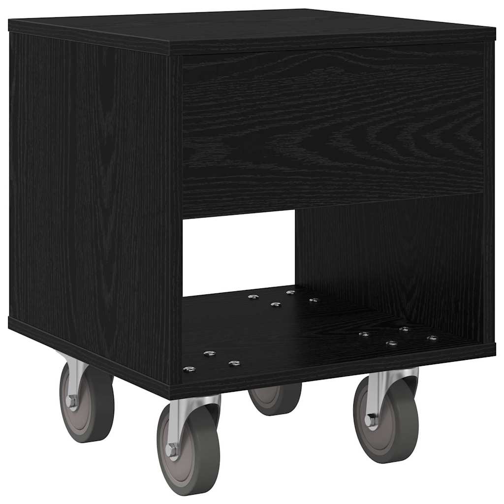 Comodino Rovere Nero 40,5 x 40 x 48 cm Legno multistrato | homemem39