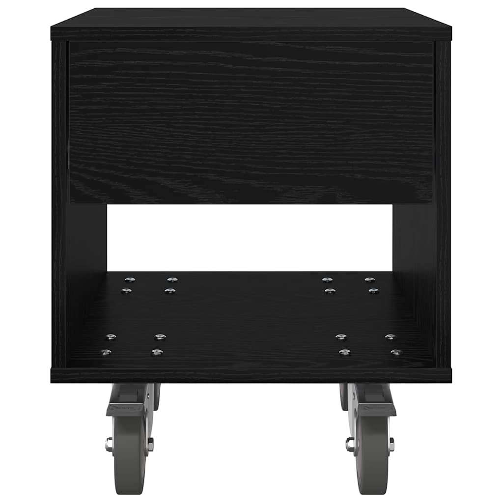 Comodino Rovere Nero 40,5 x 40 x 48 cm Legno multistrato | homemem39