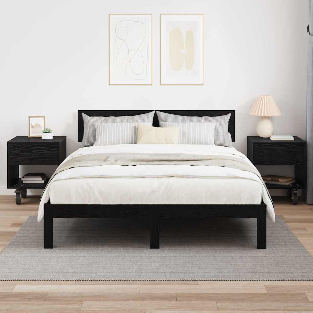 Comodino 2 pcs Rovere Nero 40,5 x 40 x 48 cm Legno multistrato | homemem39