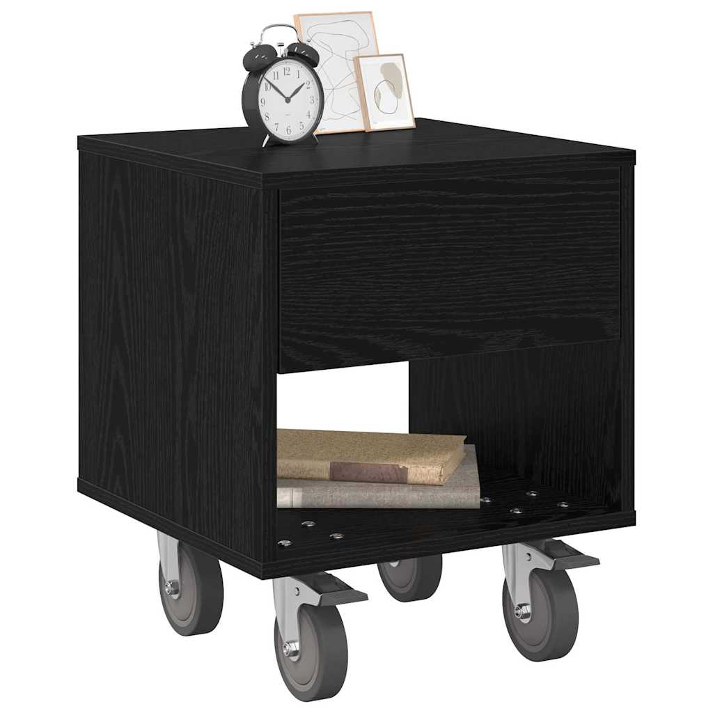 Comodino 2 pcs Rovere Nero 40,5 x 40 x 48 cm Legno multistrato | homemem39