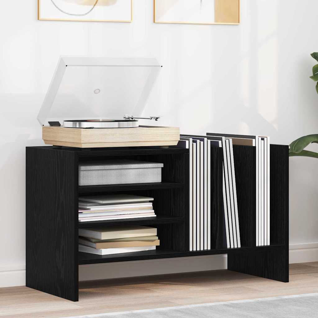 Mobile porta vinili Rovere Nero 78.5 x 35 x 45 cm