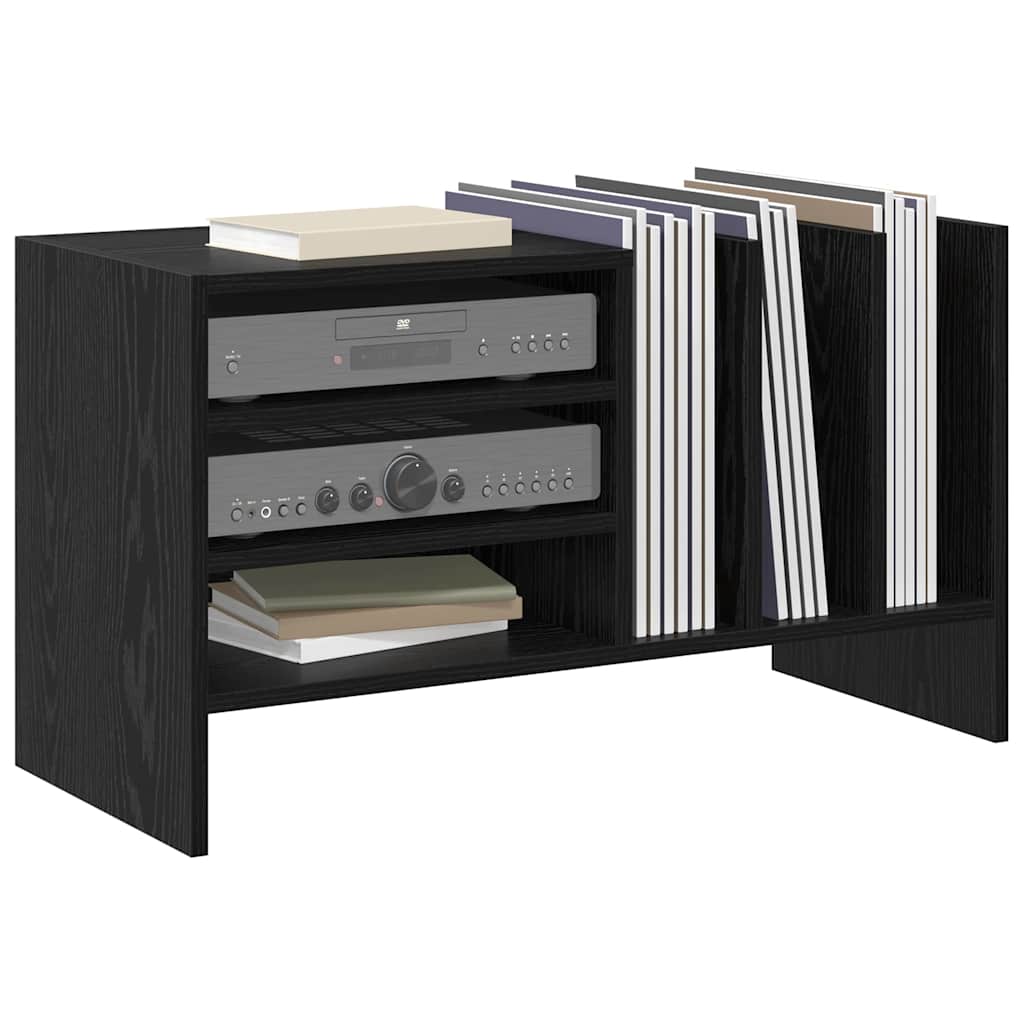 Mobile porta vinili Rovere Nero 78.5 x 35 x 45 cm | homemem39