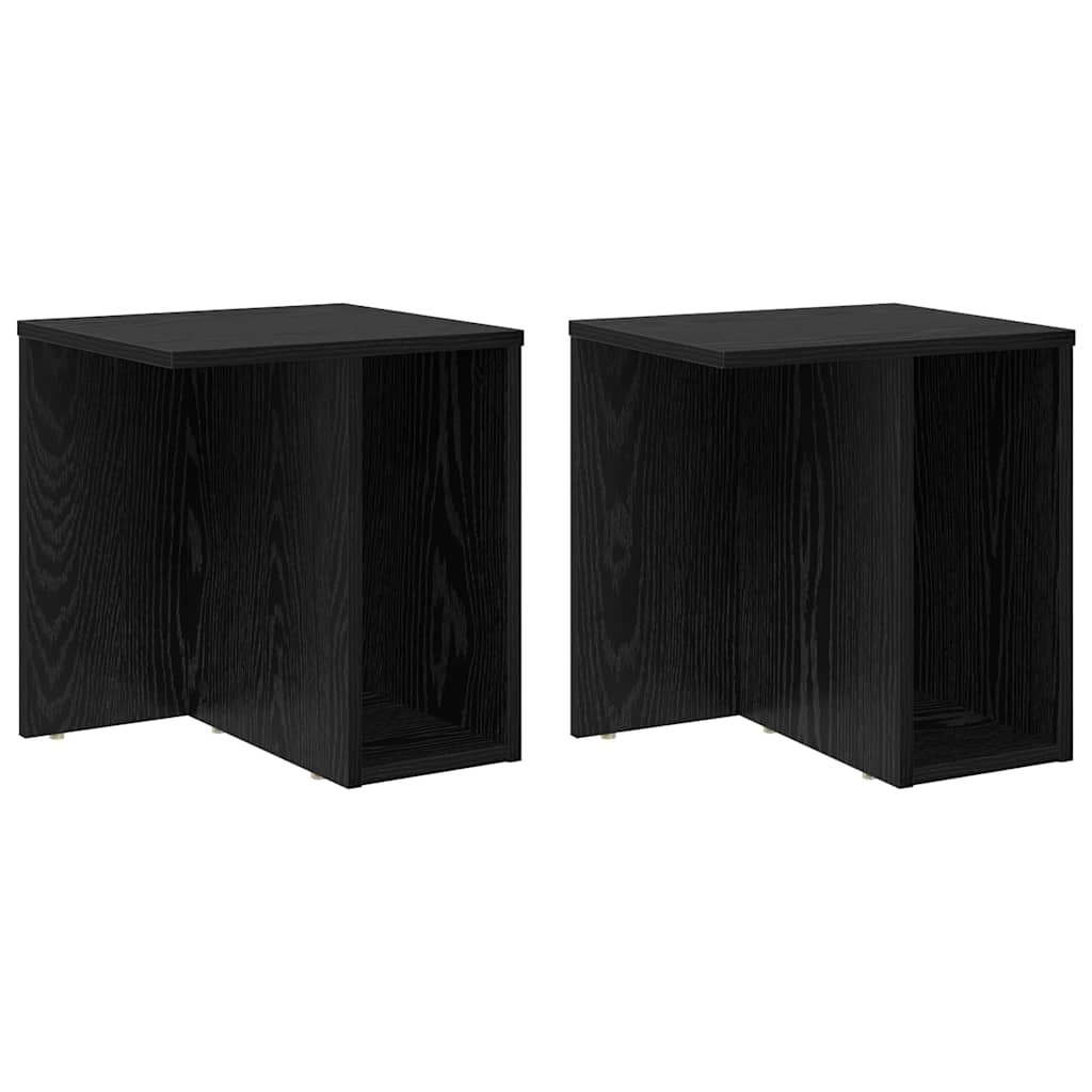 Tavolino 2 pcs Rovere Nero 37 x 32 x 40 cm Legno multistrato | homemem39