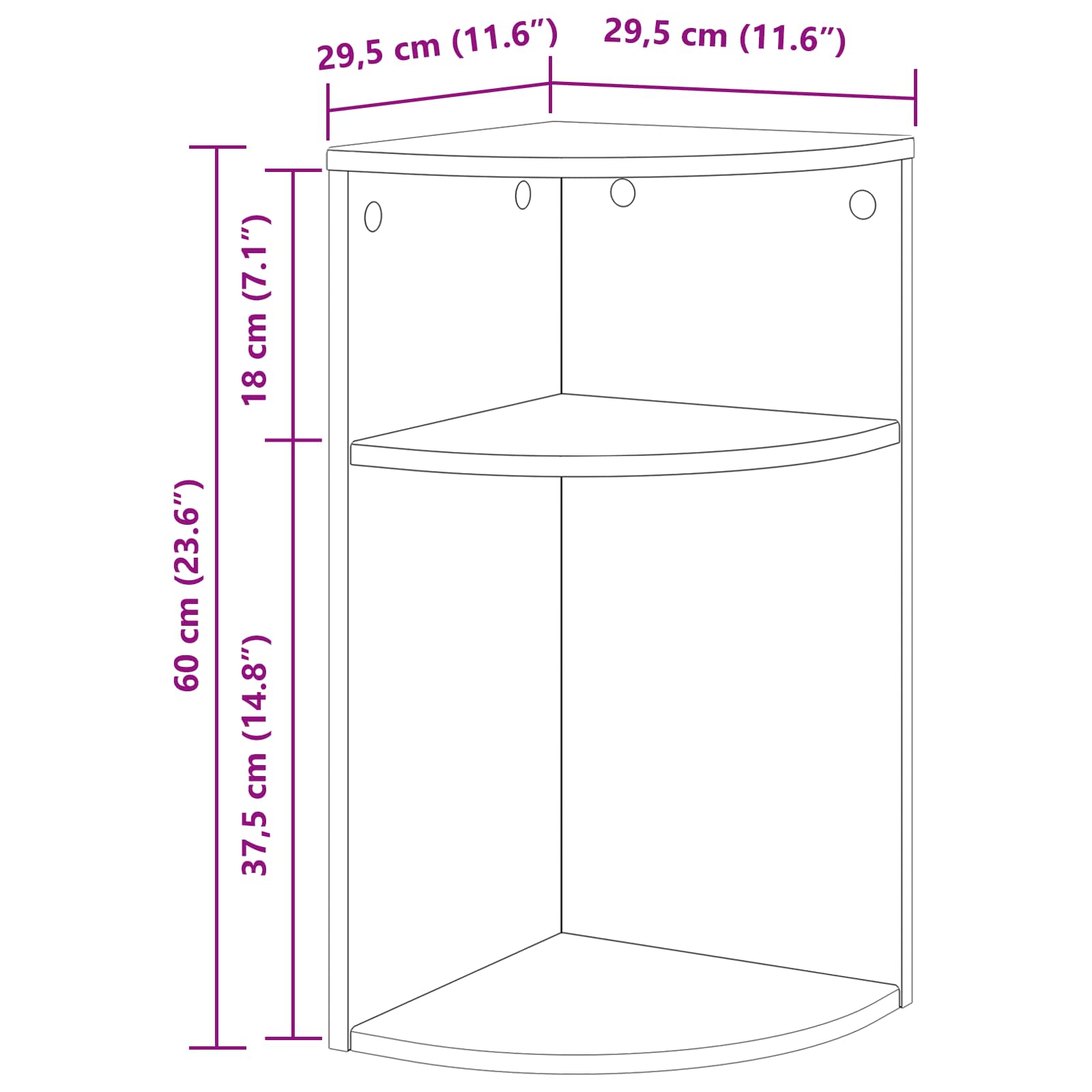 Tavolino Nero 29,6 x 29,6 x 60 cm Legno multistrato | homemem39